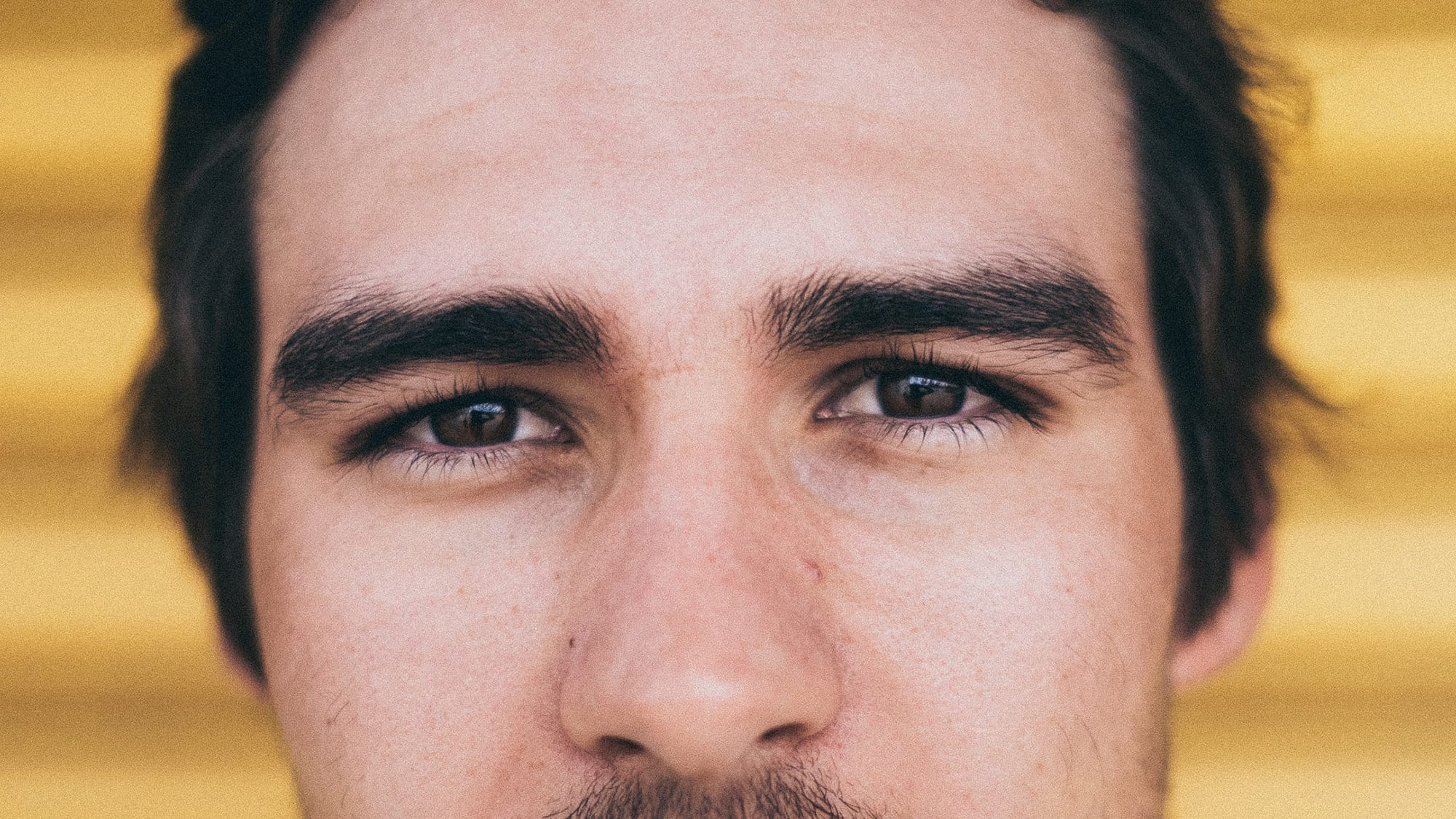 His eyebrows are too thin short. His eyebrows are too thin short