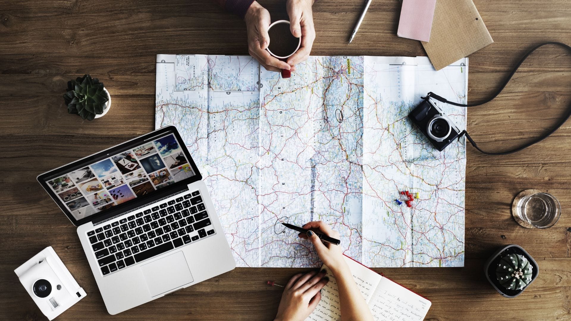 People using a map to plan a retreat